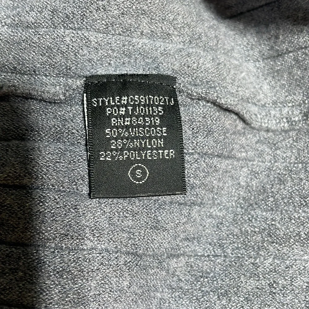 CYRUS Fitted Round Neck Flair Bottom Bell Sleeve Grey Flirty Sweater  -S- #0024 - Picture 7 of 10